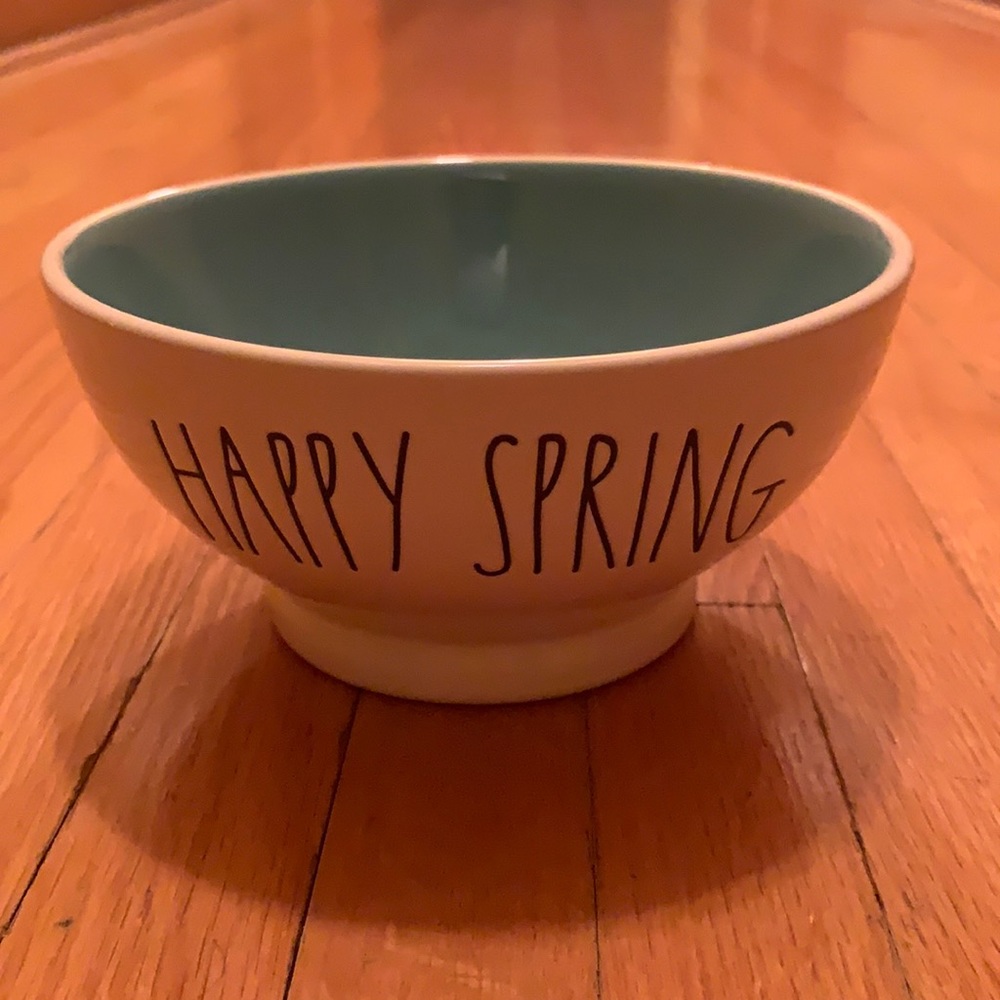 New Rae Dunn HAPPY SPRING Ceramic Bowl